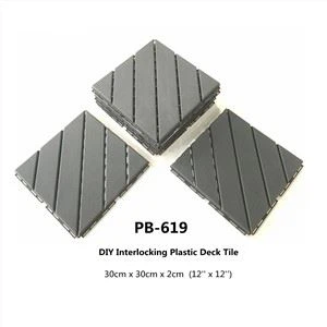 Balkon in elkaar grijpende dek tegels